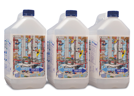 Drie jerrycans met reksleeves